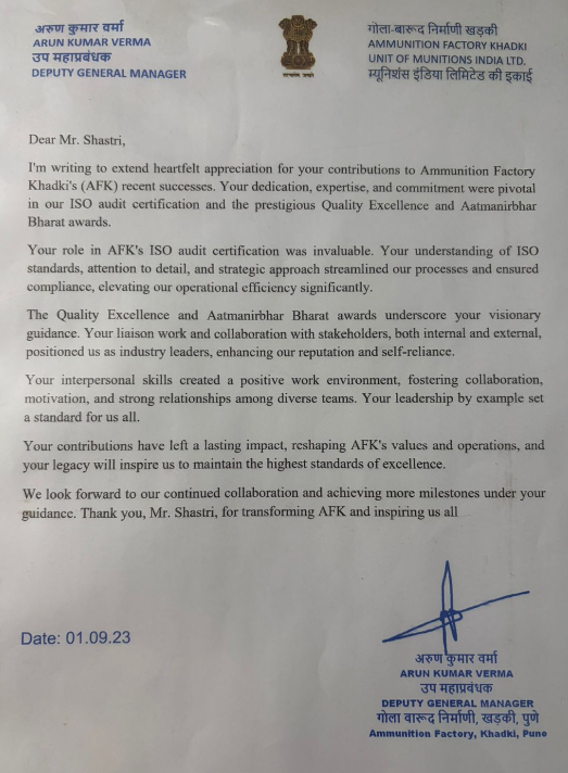 Appreciation Letter